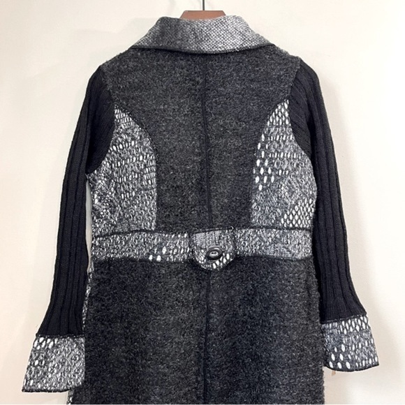 NWT Sioni Wool/Mohair Patchwork Sweater Coat - Picture 6 of 16
